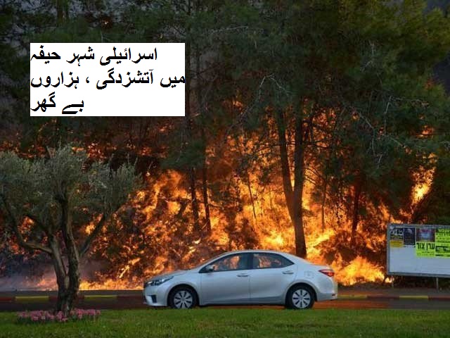 اسرائیلی شہر حیفہ میں آتشزدگی ، ہزاروں بے گھر